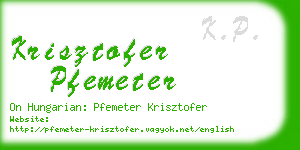 krisztofer pfemeter business card